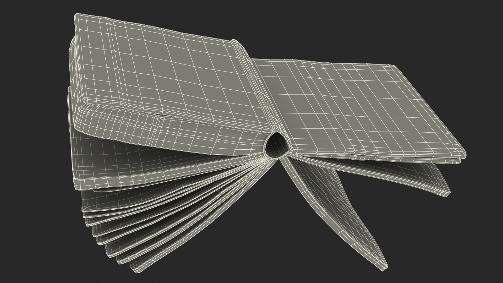 3D model Half Opened Very Old Book