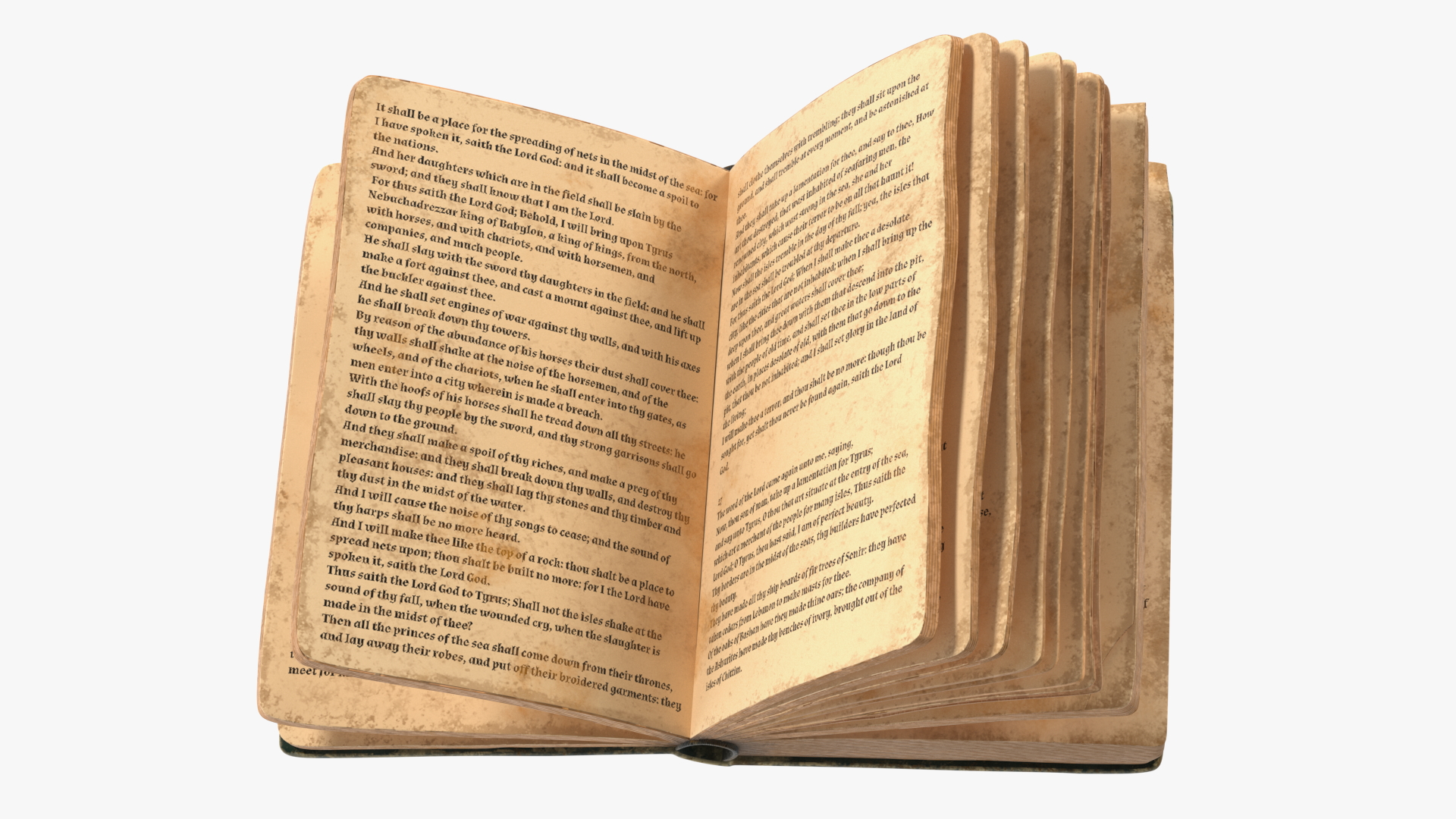 3D model Half Opened Very Old Book