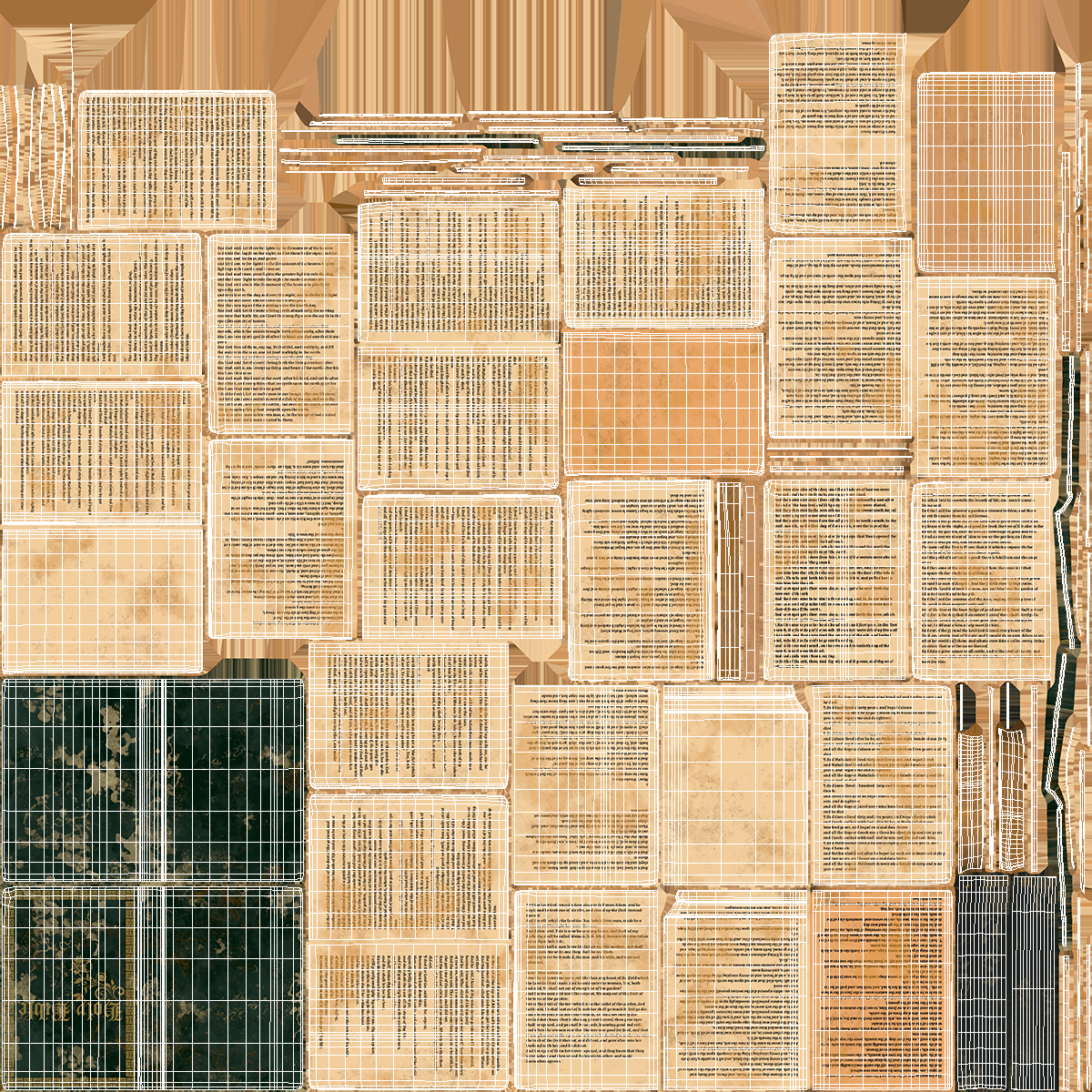 3D model Half Opened Very Old Book