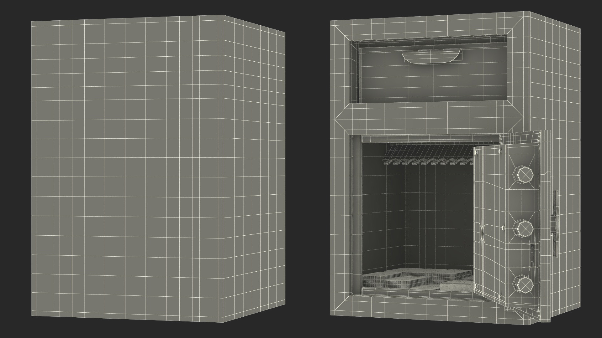 3D Drop Safe with Gold Bars and Cash model