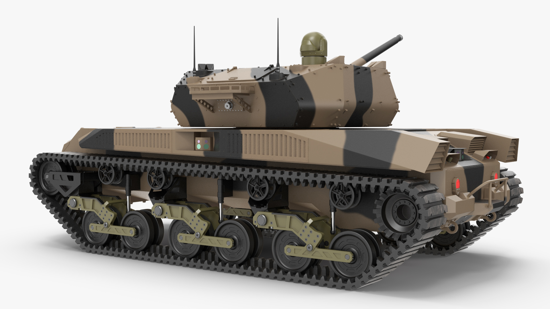 Robotic Electric Tank Camo Rigged for Cinema 4D 3D