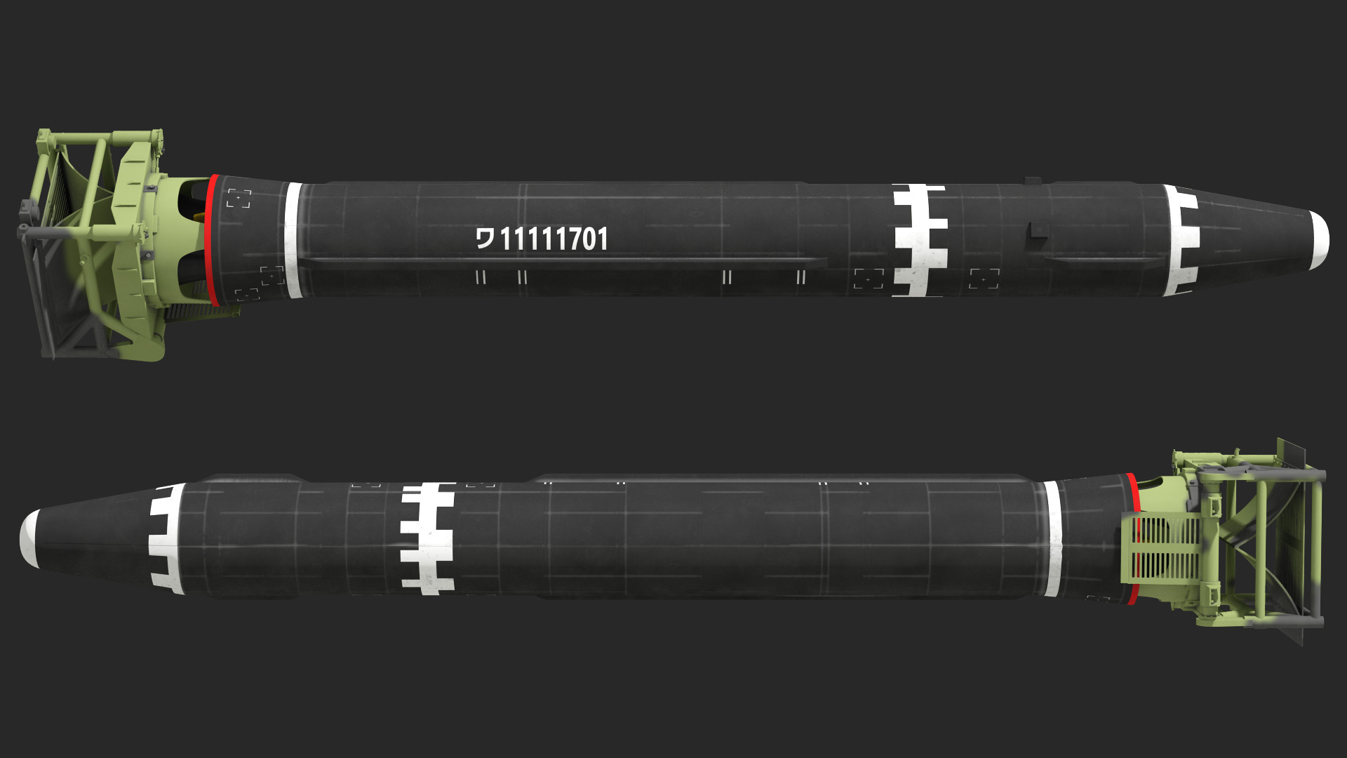 3D Hwasong-15 Transporter Erector Vehicle with Intercontinental Ballistic Missile Clean Rigged