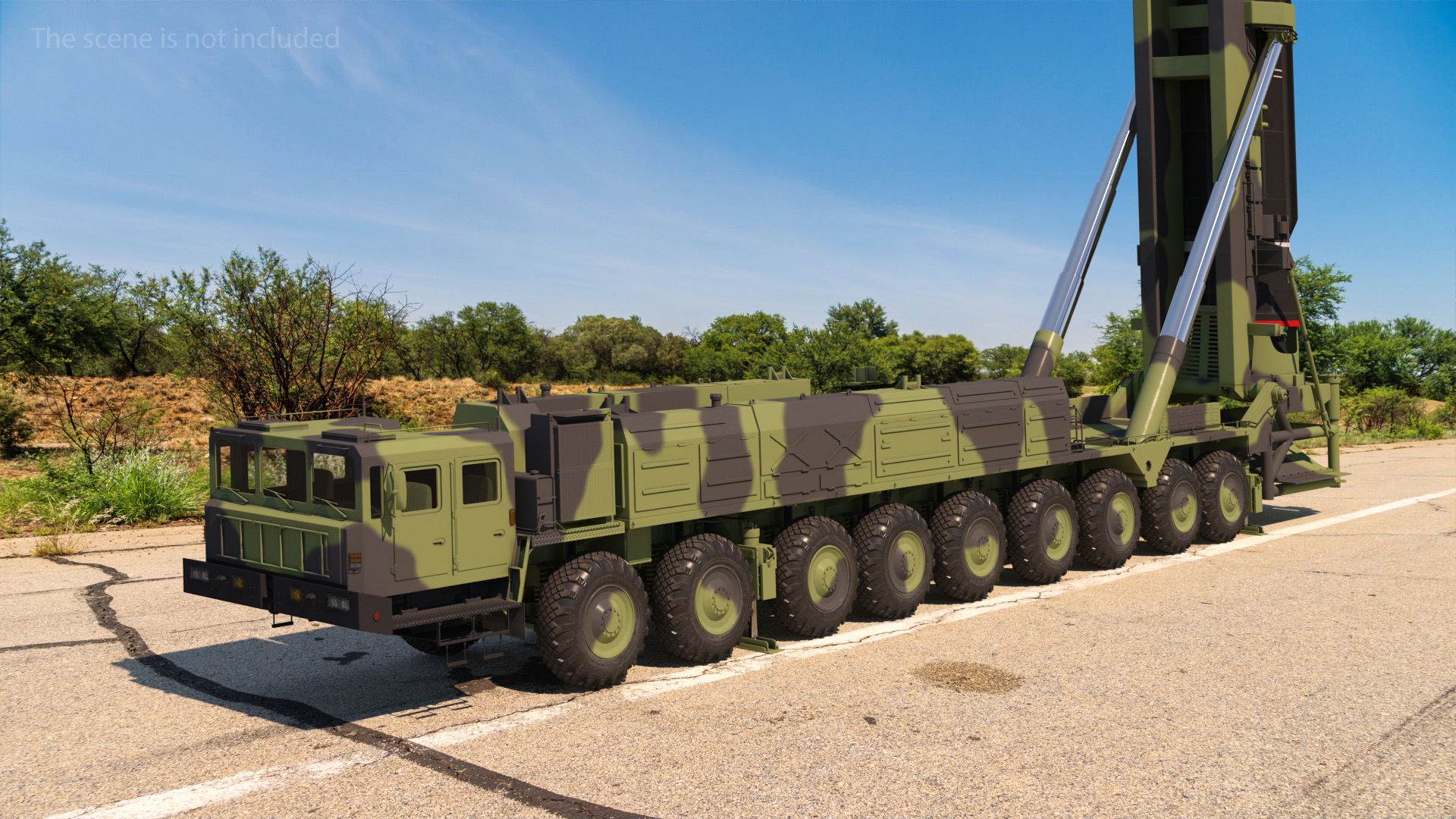 3D Hwasong-15 Transporter Erector Vehicle with Intercontinental Ballistic Missile Clean Rigged