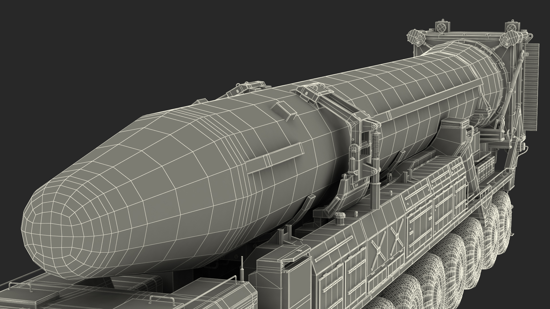3D Hwasong-15 Transporter Erector Vehicle with Intercontinental Ballistic Missile Clean Rigged