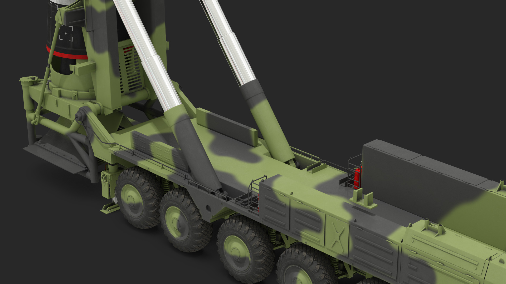 3D Hwasong-15 Transporter Erector Vehicle with Intercontinental Ballistic Missile Clean Rigged