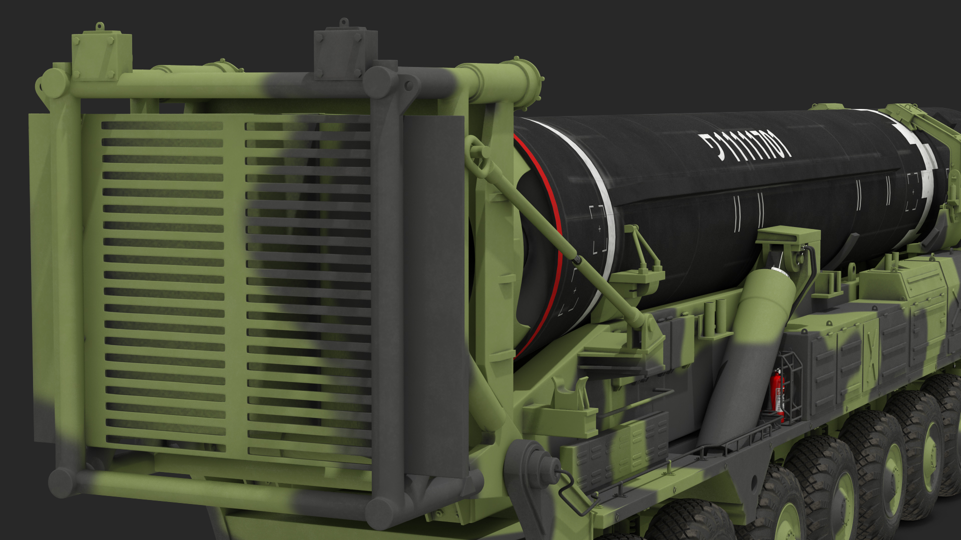 3D Hwasong-15 Transporter Erector Vehicle with Intercontinental Ballistic Missile Clean Rigged