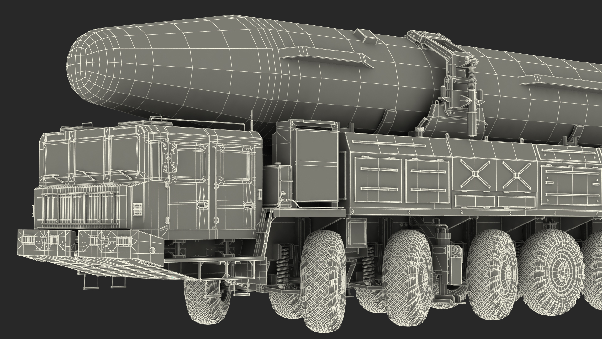 3D Hwasong-15 Transporter Erector Vehicle with Intercontinental Ballistic Missile Clean Rigged