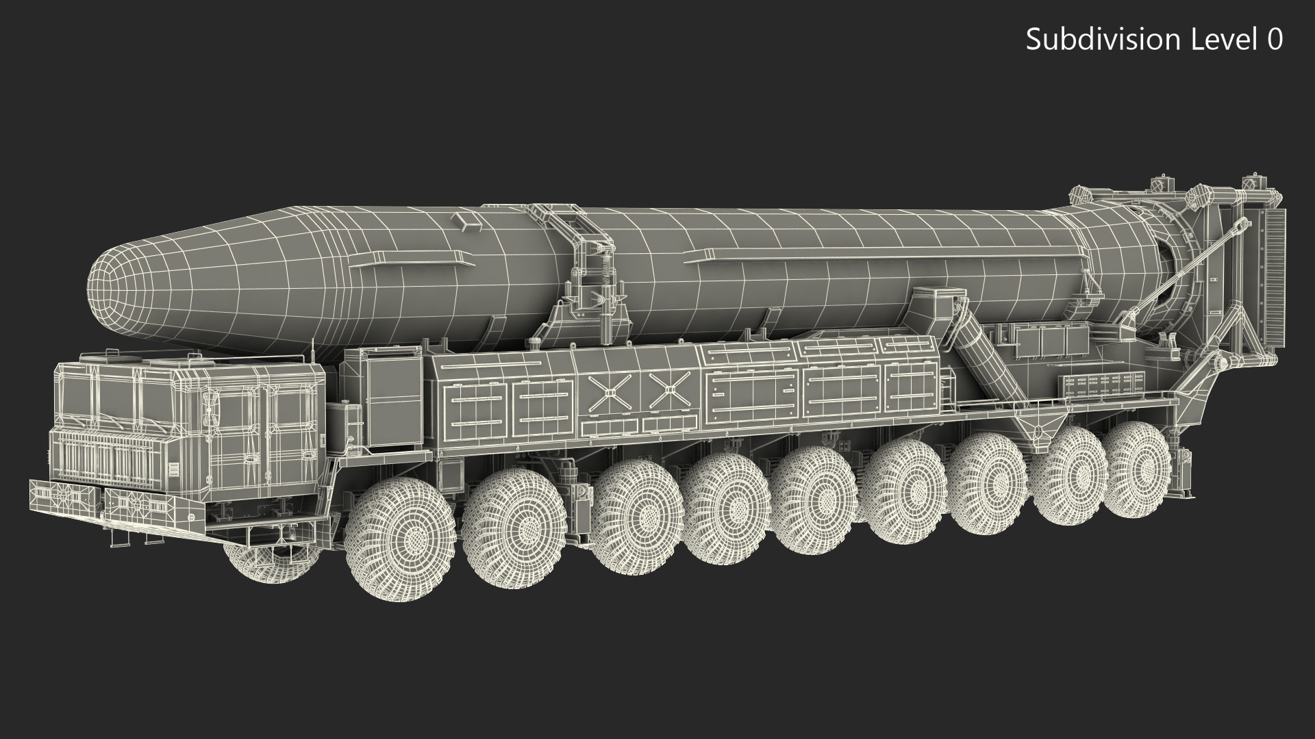 3D Hwasong-15 Transporter Erector Vehicle with Intercontinental Ballistic Missile Clean Rigged