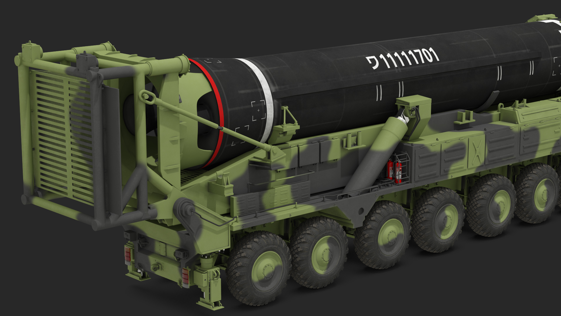 3D Hwasong-15 Transporter Erector Vehicle with Intercontinental Ballistic Missile Clean Rigged