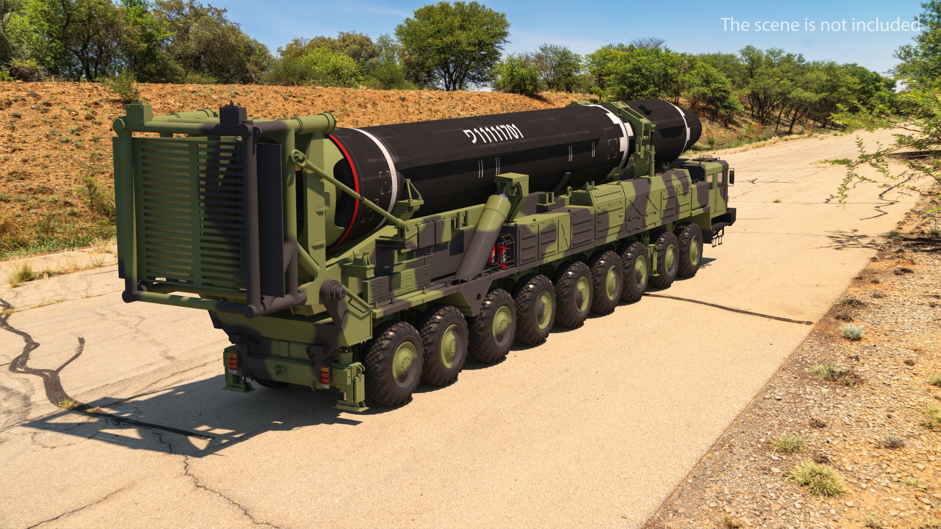 3D Hwasong-15 Transporter Erector Vehicle with Intercontinental Ballistic Missile Clean Rigged