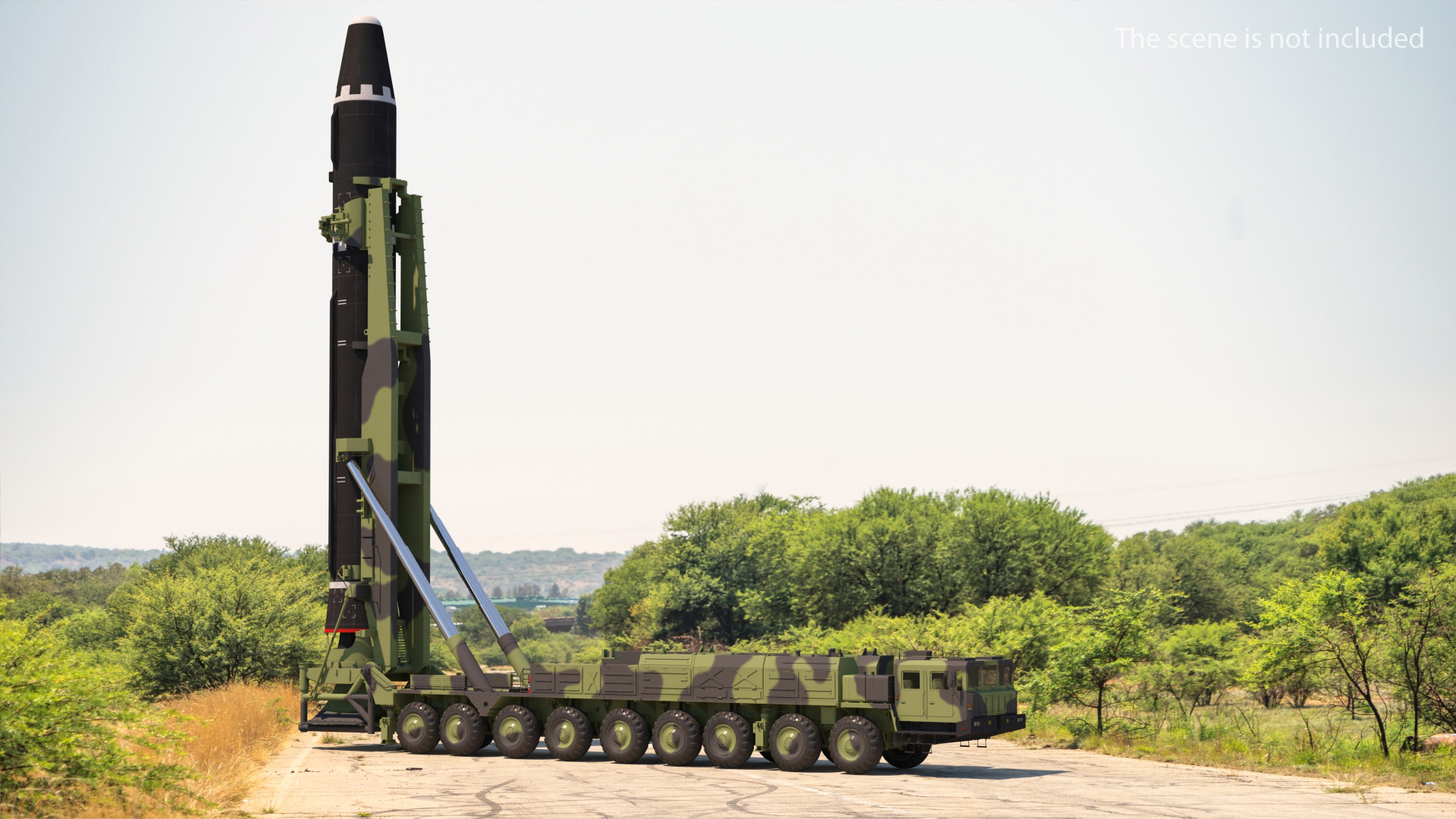 3D Hwasong-15 Transporter Erector Vehicle with Intercontinental Ballistic Missile Clean Rigged