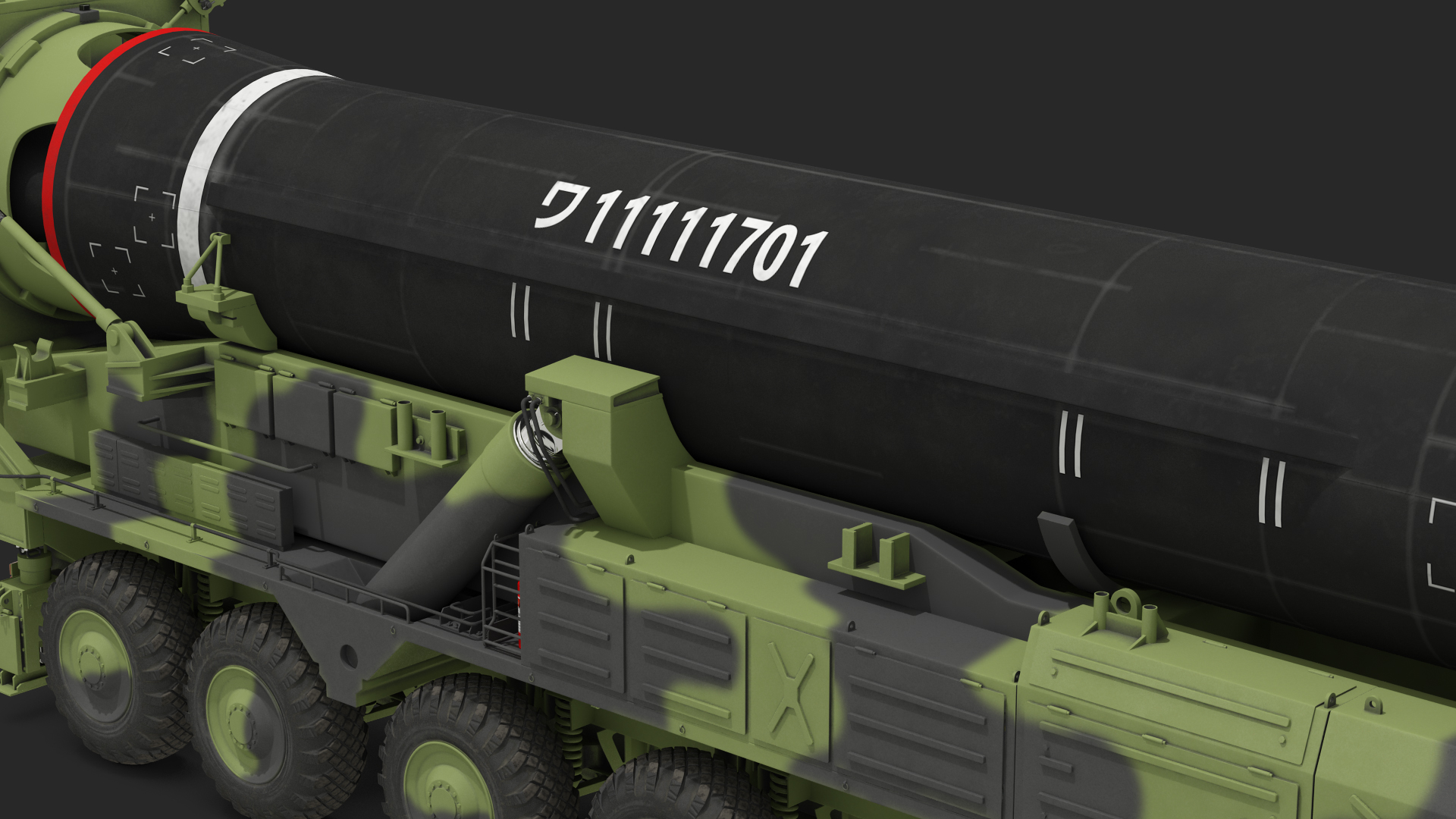3D Hwasong-15 Transporter Erector Vehicle with Intercontinental Ballistic Missile Clean Rigged