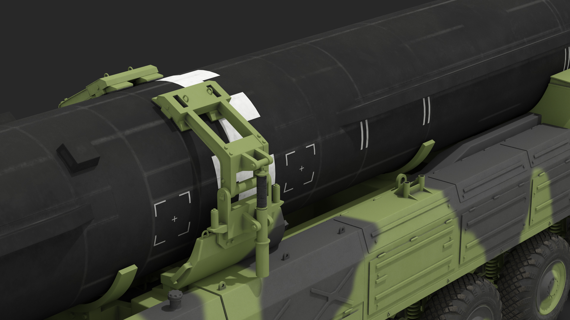 3D Hwasong-15 Transporter Erector Vehicle with Intercontinental Ballistic Missile Clean Rigged