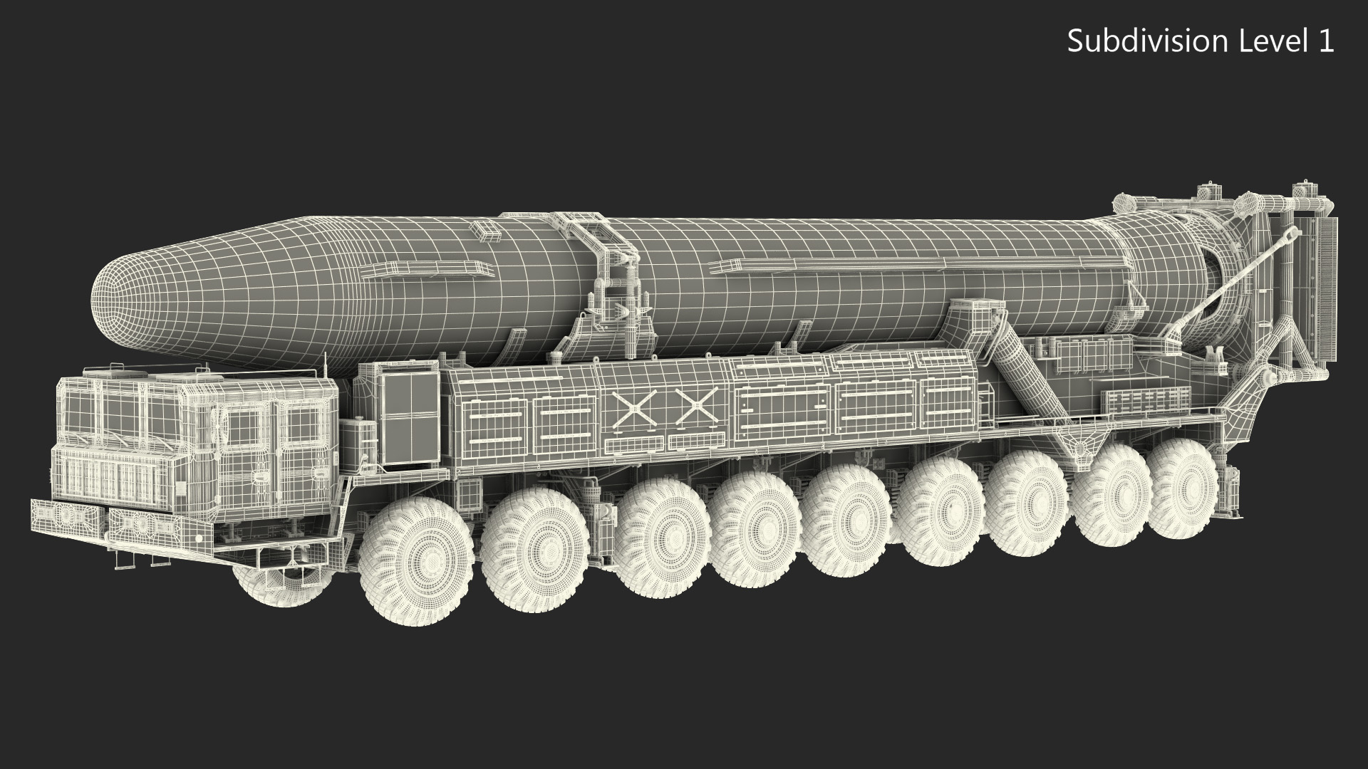 3D Hwasong-15 Transporter Erector Vehicle with Intercontinental Ballistic Missile Clean Rigged