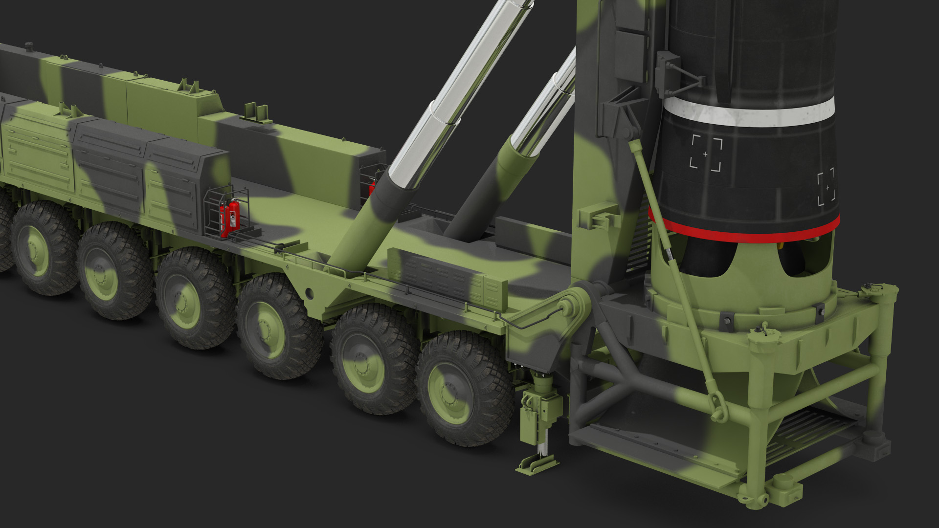3D Hwasong-15 Transporter Erector Vehicle with Intercontinental Ballistic Missile Clean Rigged