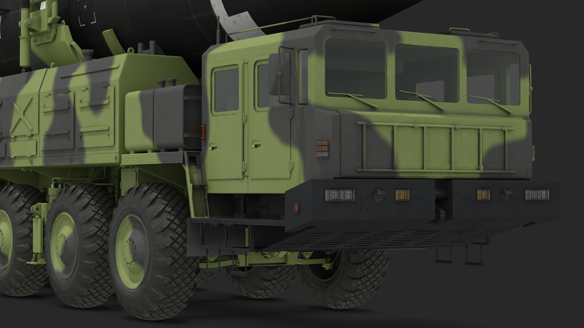 3D Hwasong-15 Transporter Erector Vehicle with Intercontinental Ballistic Missile Clean Rigged