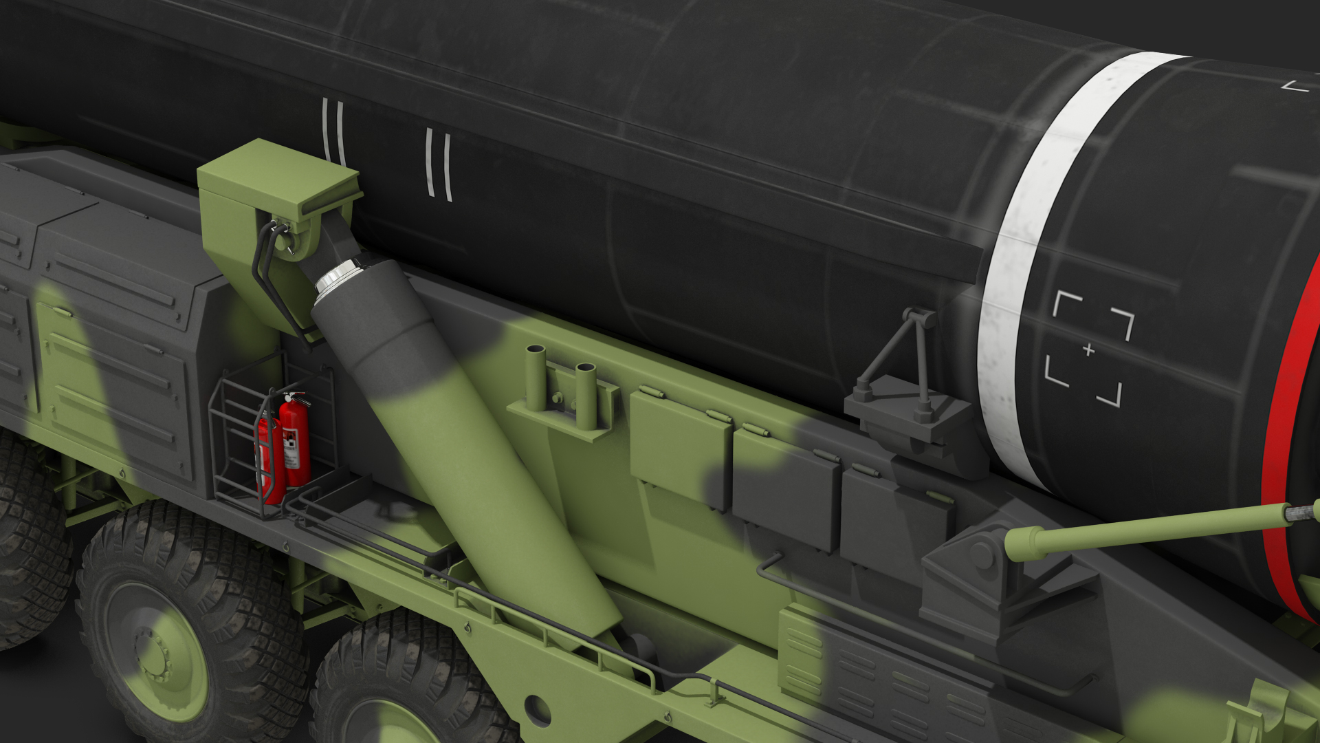 3D Hwasong-15 Transporter Erector Vehicle with Intercontinental Ballistic Missile Clean Rigged