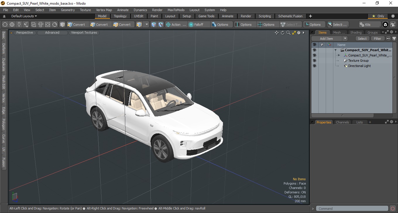 3D Compact SUV Pearl White model