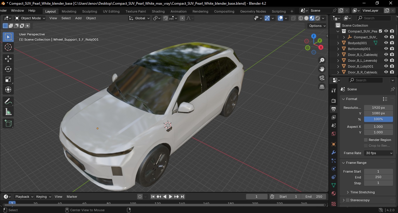3D Compact SUV Pearl White model