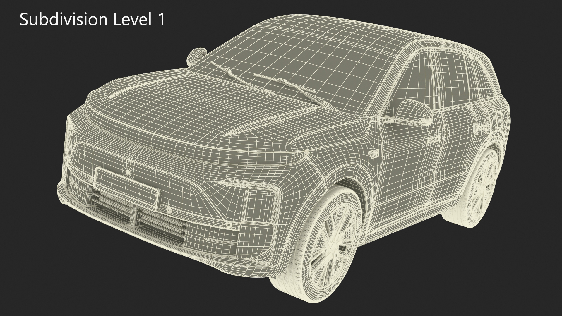 3D Compact SUV Pearl White model