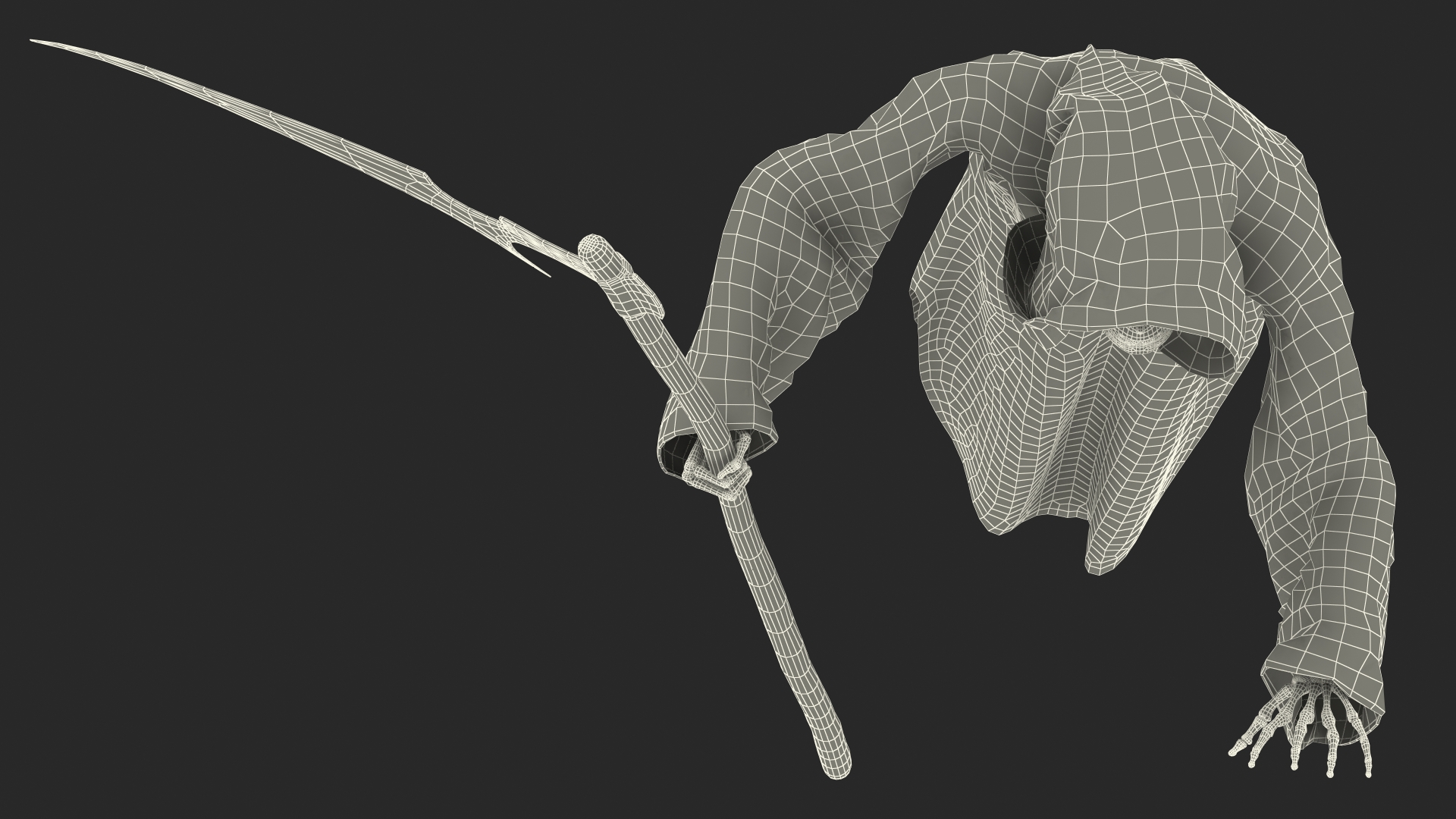 3D Grim Reaper Flying Pose model