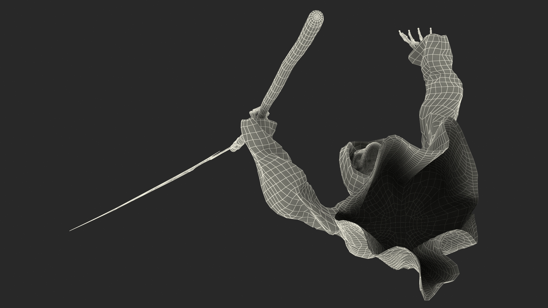 3D Grim Reaper Flying Pose model