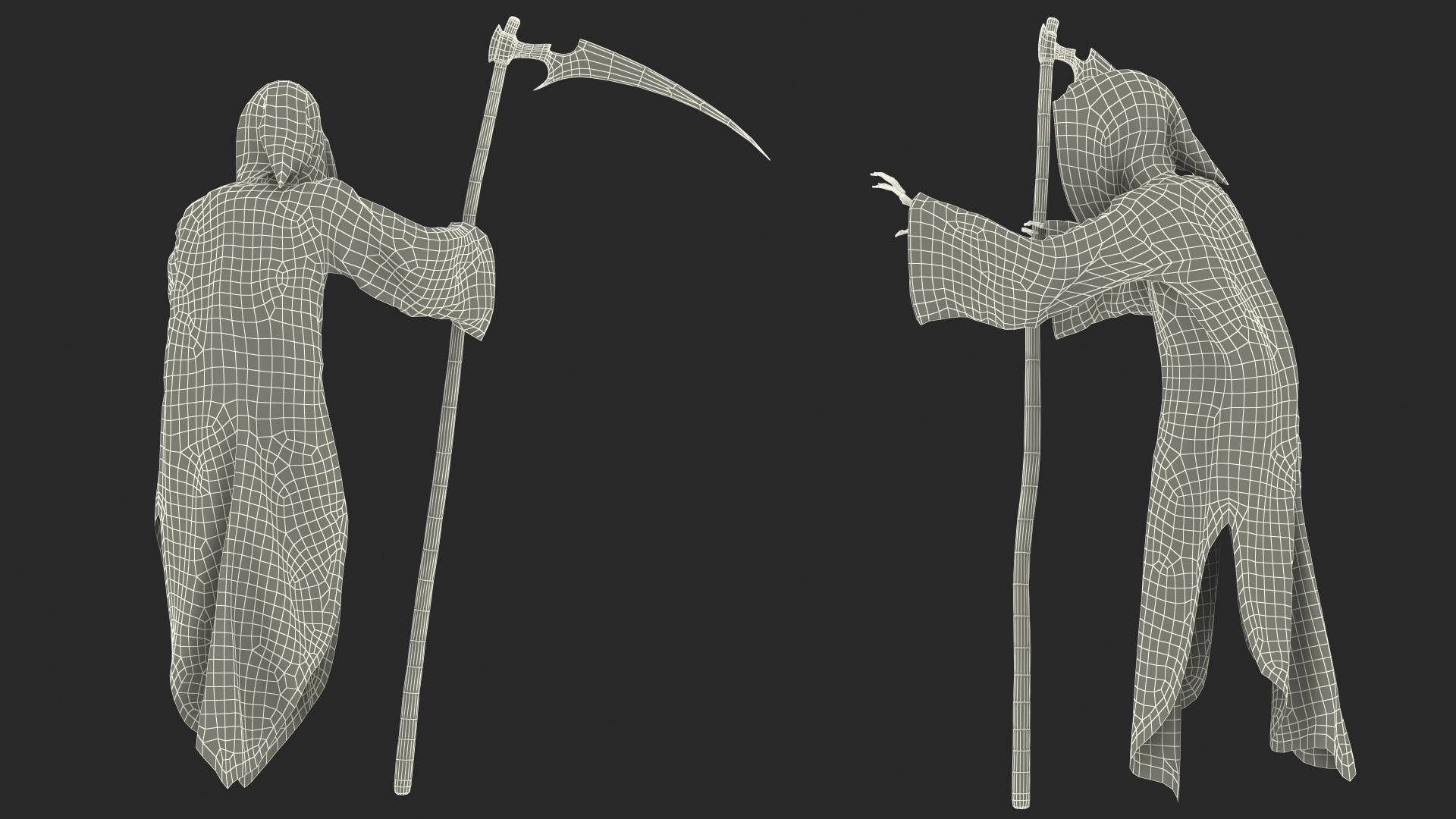 3D Grim Reaper Flying Pose model