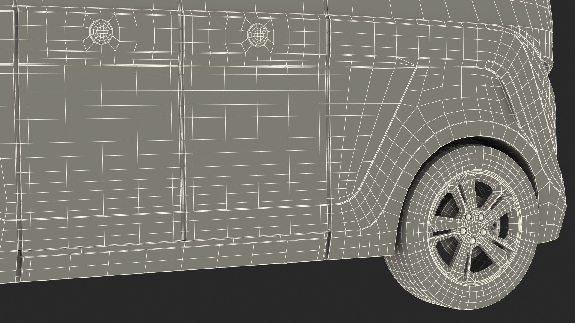 Electric Driverless Bus Exterior Only 3D