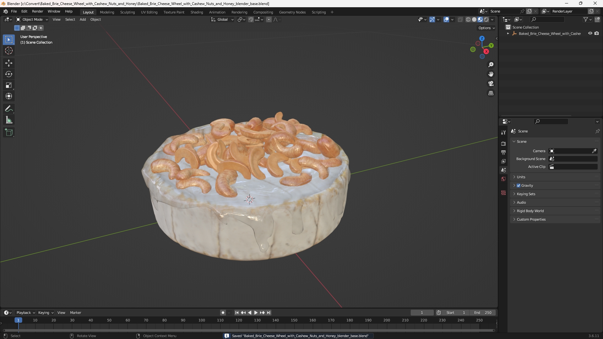 Baked Brie Cheese Wheel with Cashew Nuts and Honey, view 9