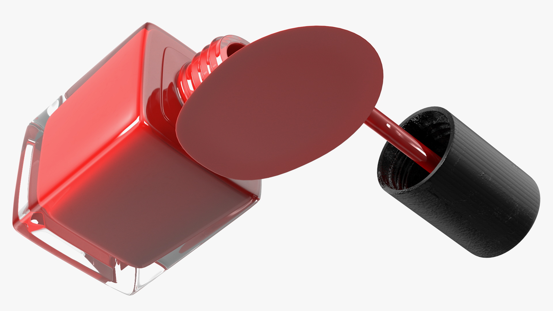3D Spilled Red Nail Polish model