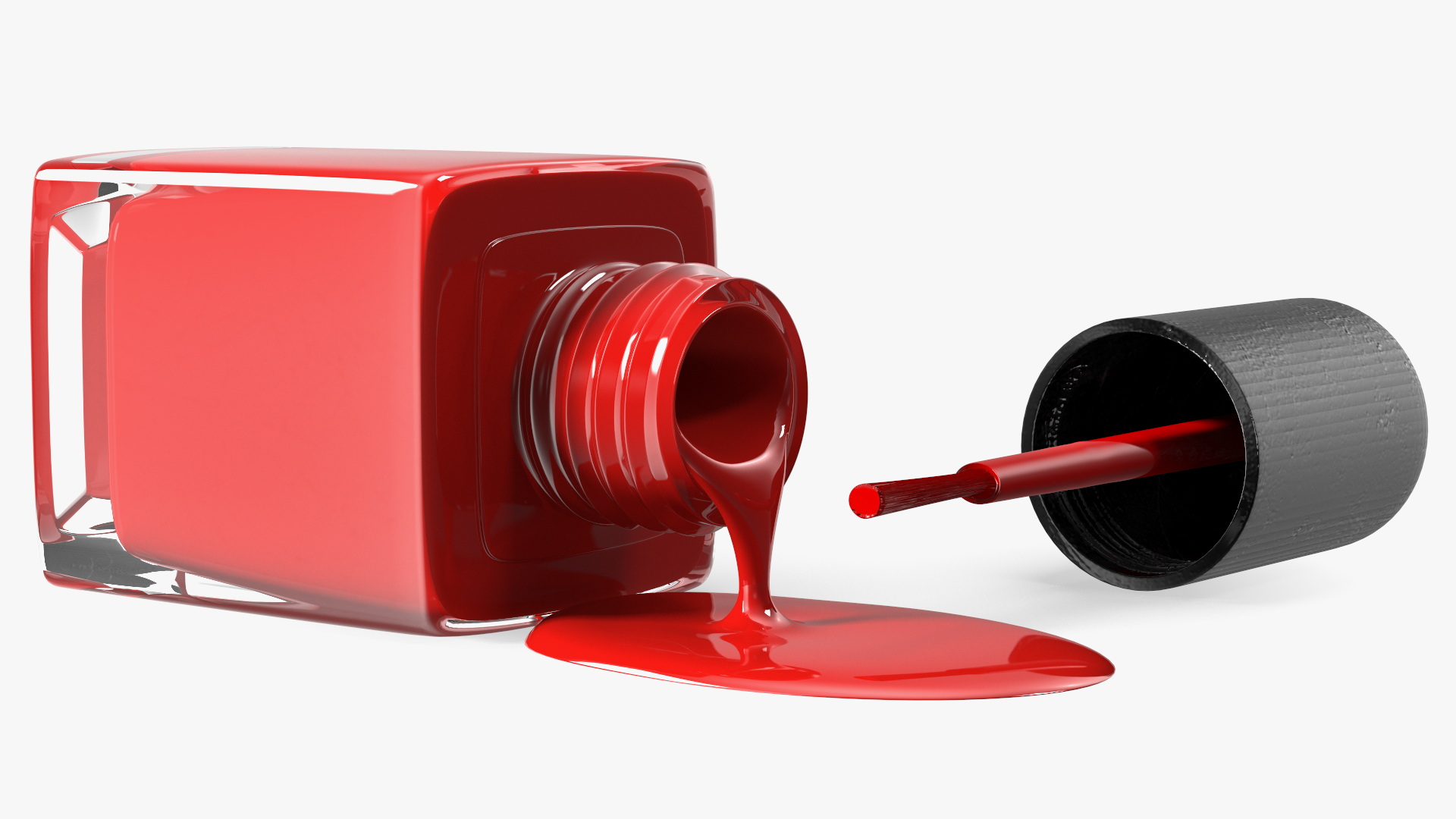 3D Spilled Red Nail Polish model