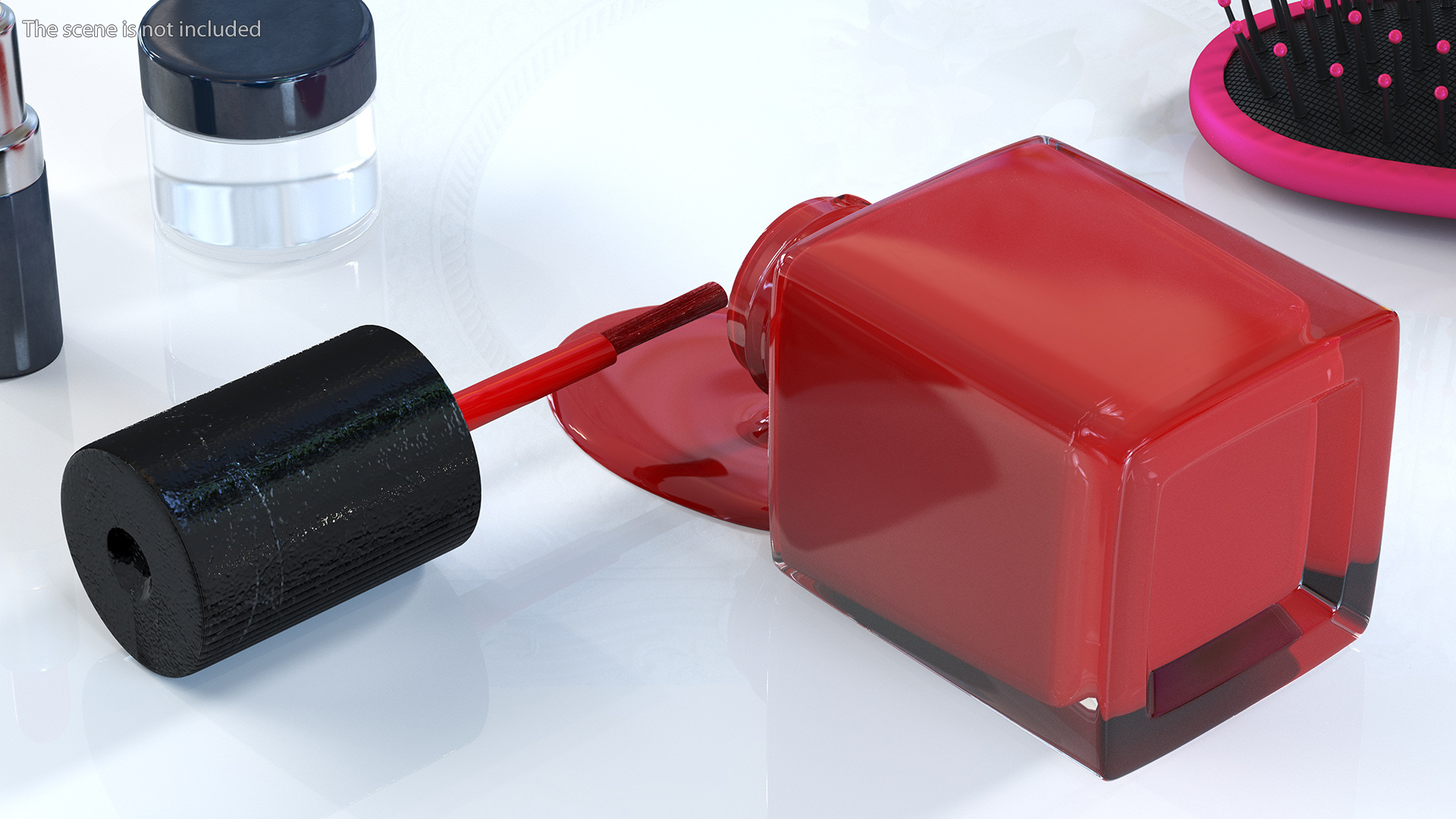 3D Spilled Red Nail Polish model