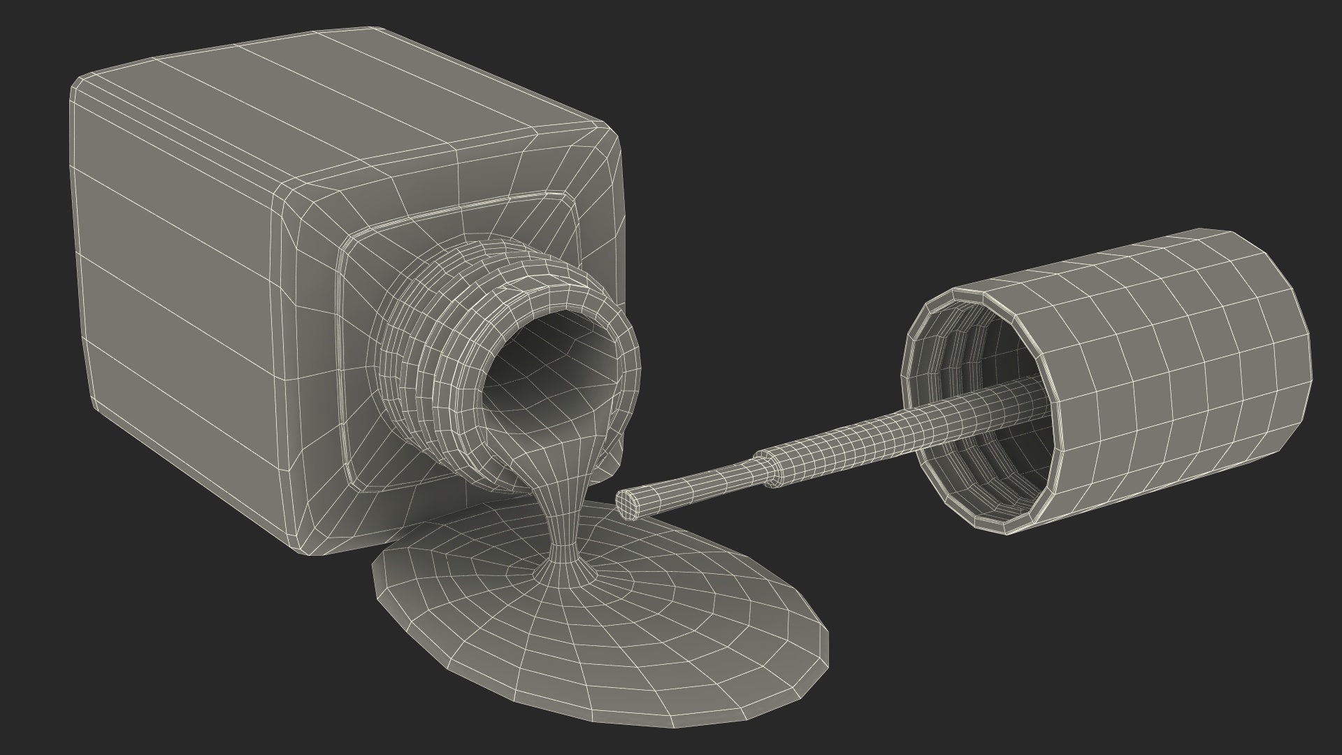 3D Spilled Red Nail Polish model