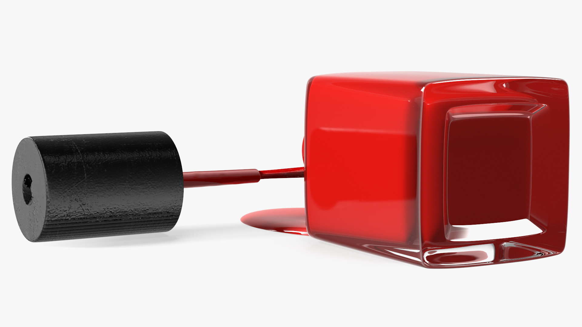3D Spilled Red Nail Polish model