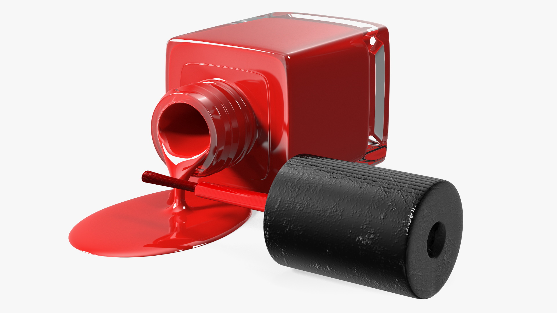 3D Spilled Red Nail Polish model