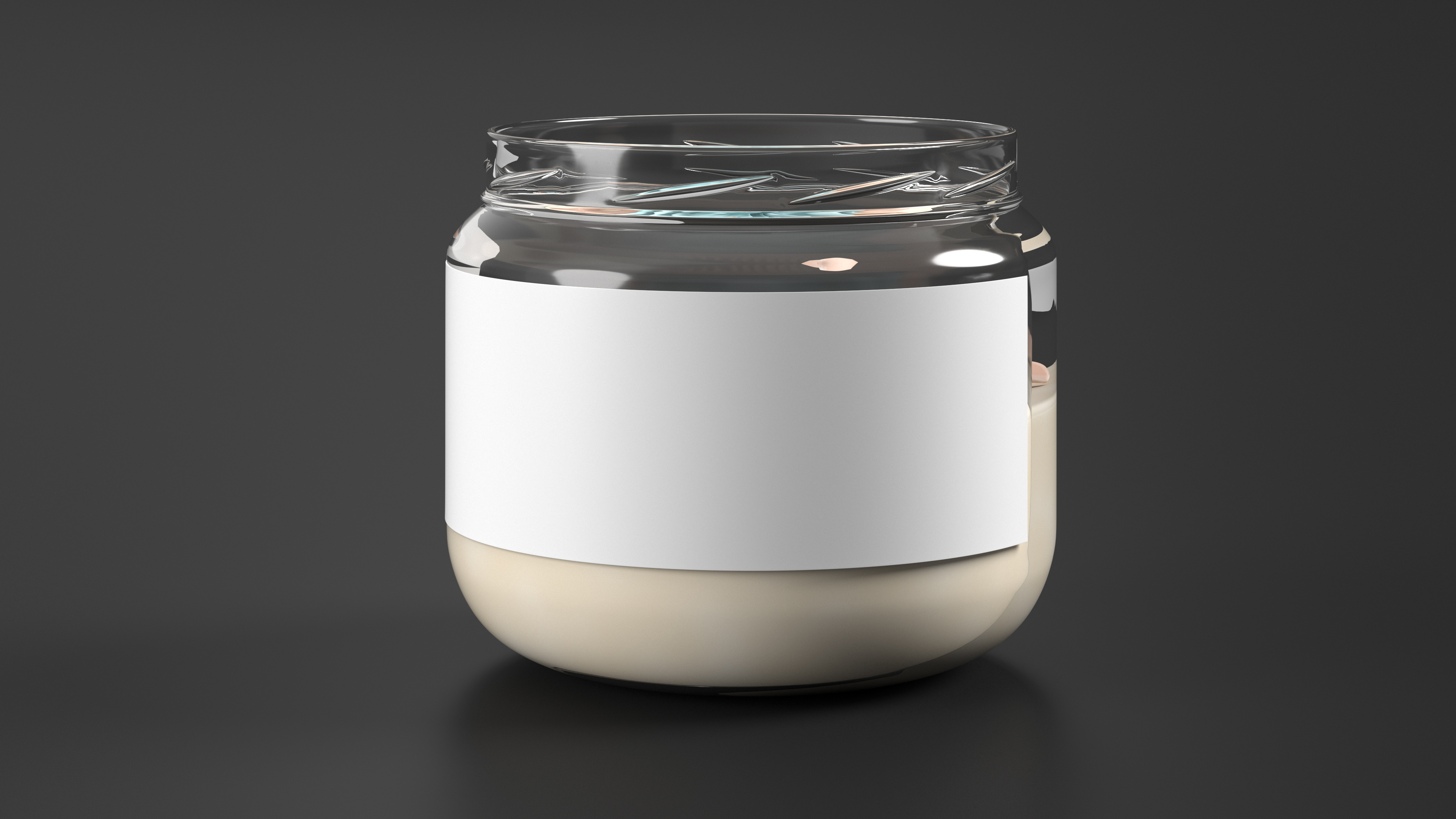 3D Glass Jar Candle Open