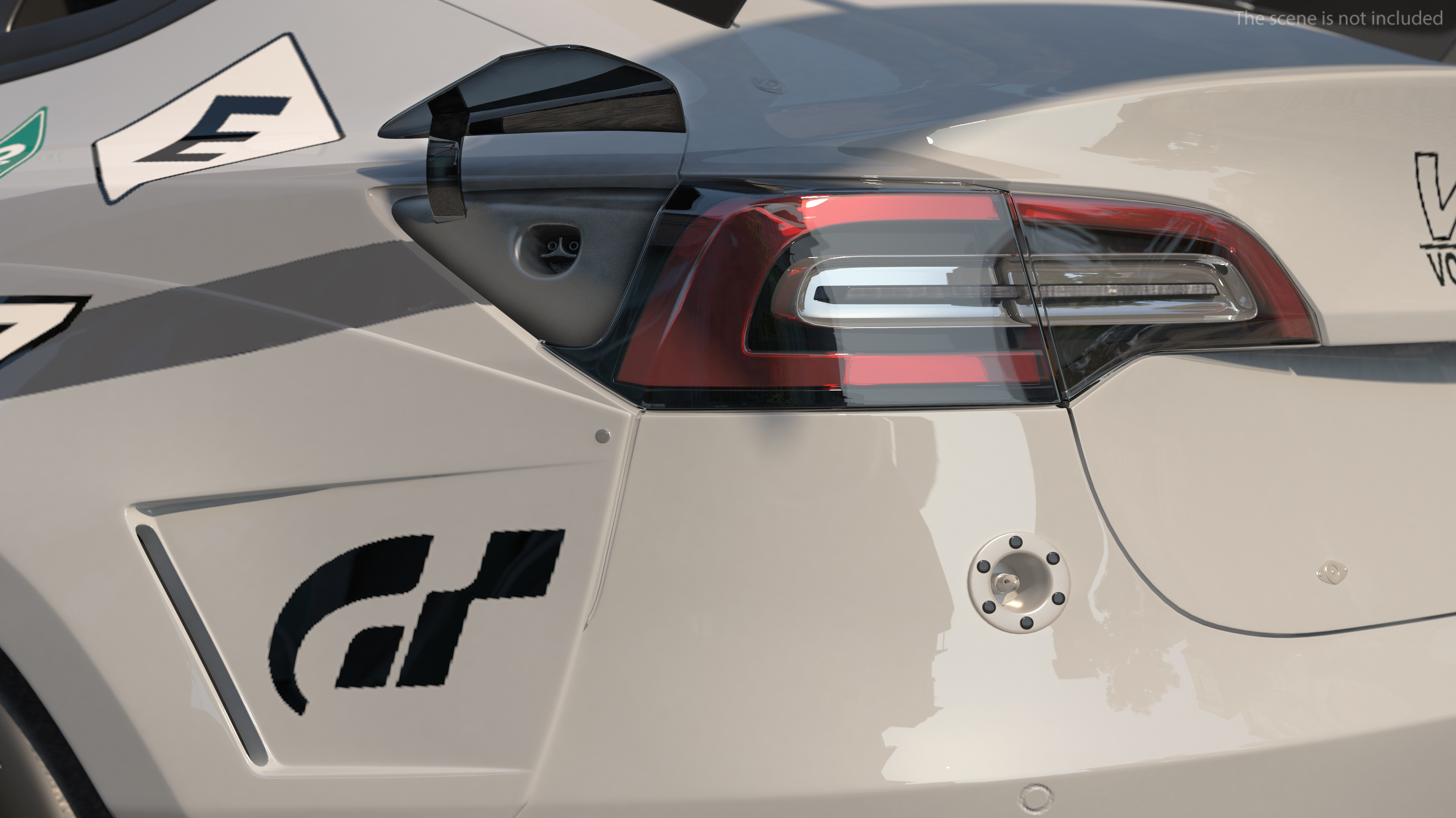 3D Tesla Model 3 Race Car Rigged for Cinema 4D model
