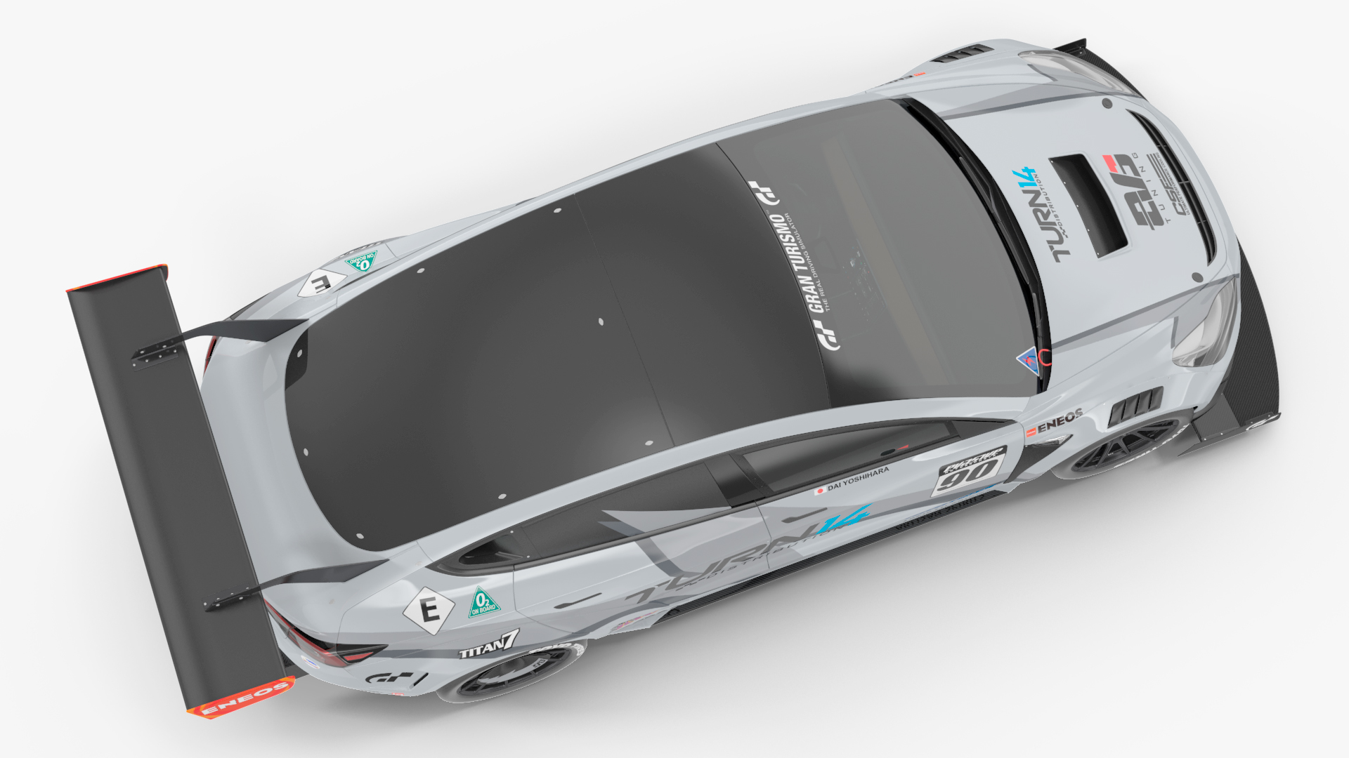 3D Tesla Model 3 Race Car Rigged for Cinema 4D model