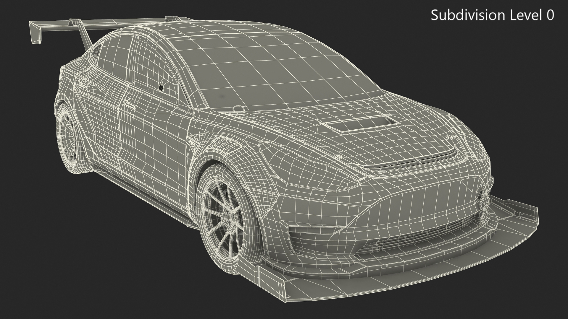 3D Tesla Model 3 Race Car Rigged for Cinema 4D model