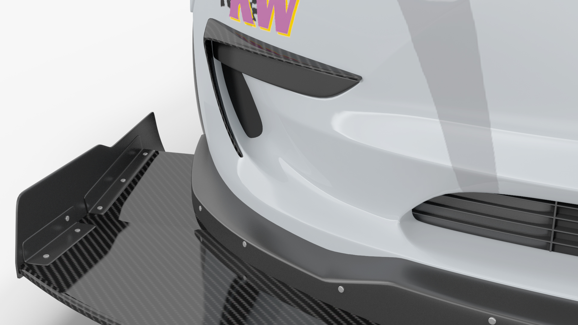 3D Tesla Model 3 Race Car Rigged for Cinema 4D model