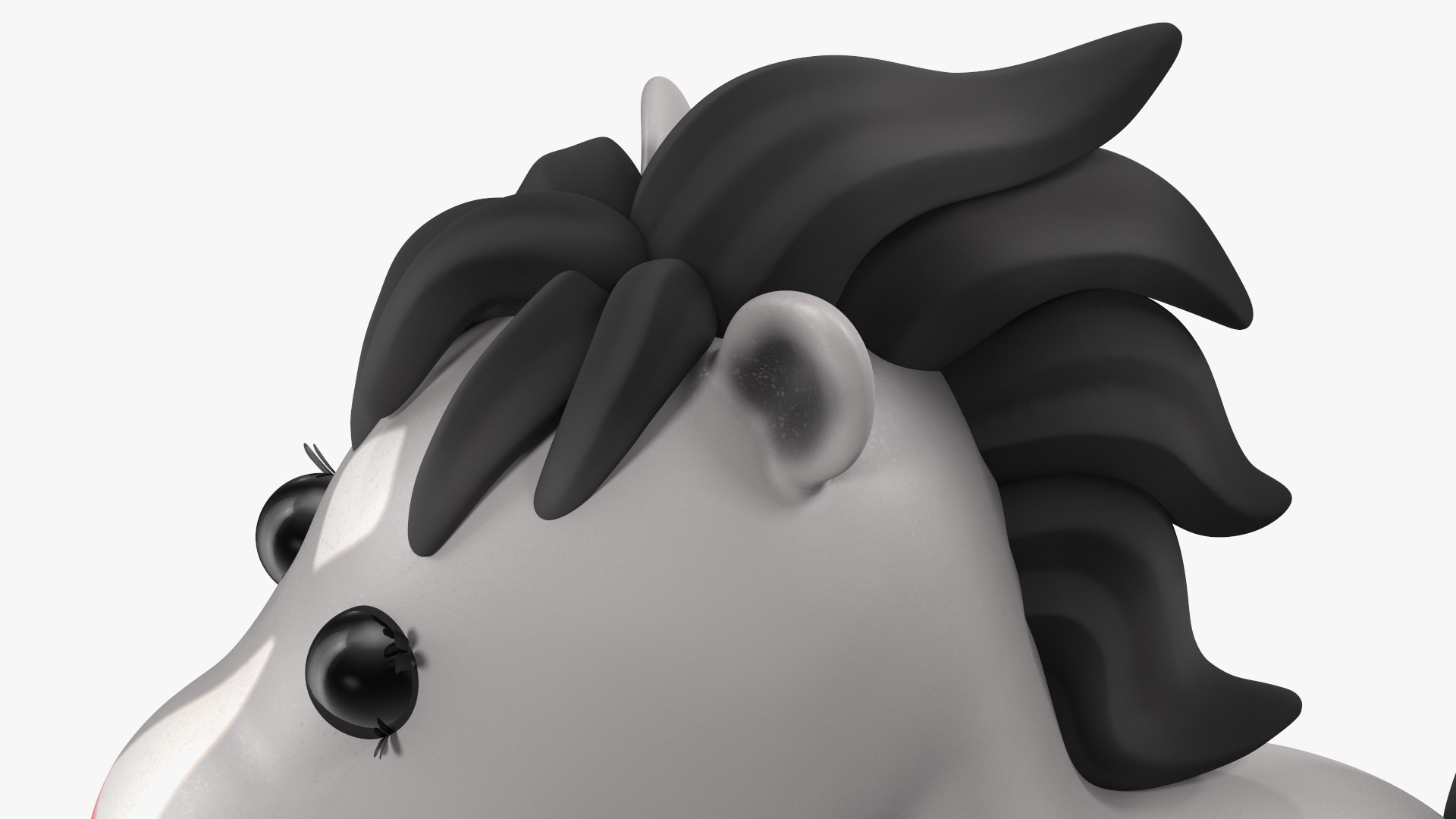 Cartoon White Horse Neutral Pose 3D