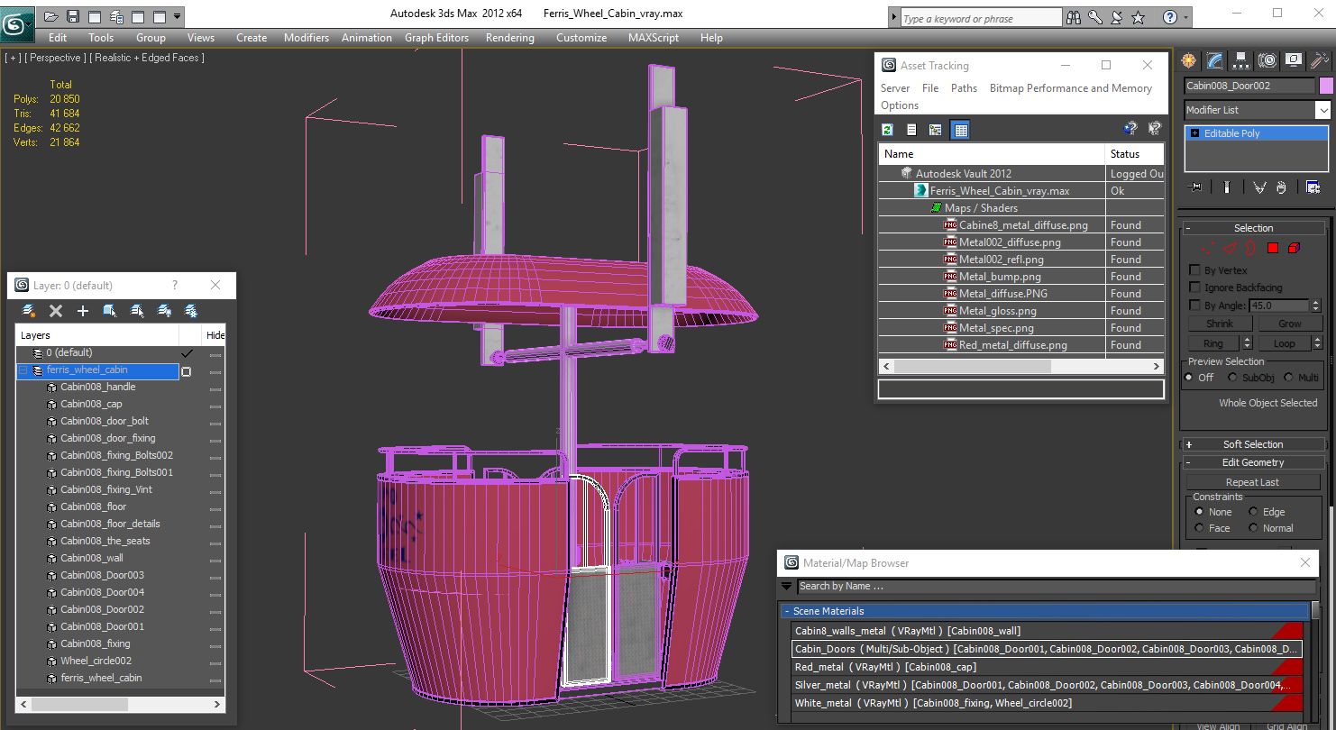 3D Ferris Wheel Cabin model