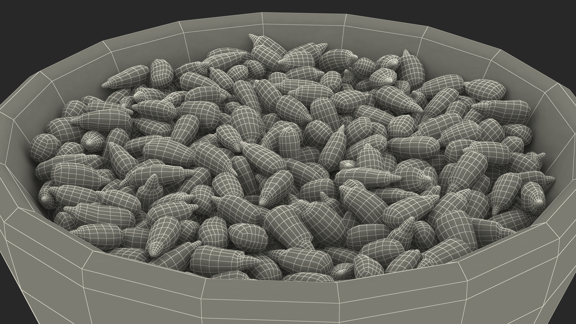 3D model Full Bowl of Peeled Sunflower Seeds