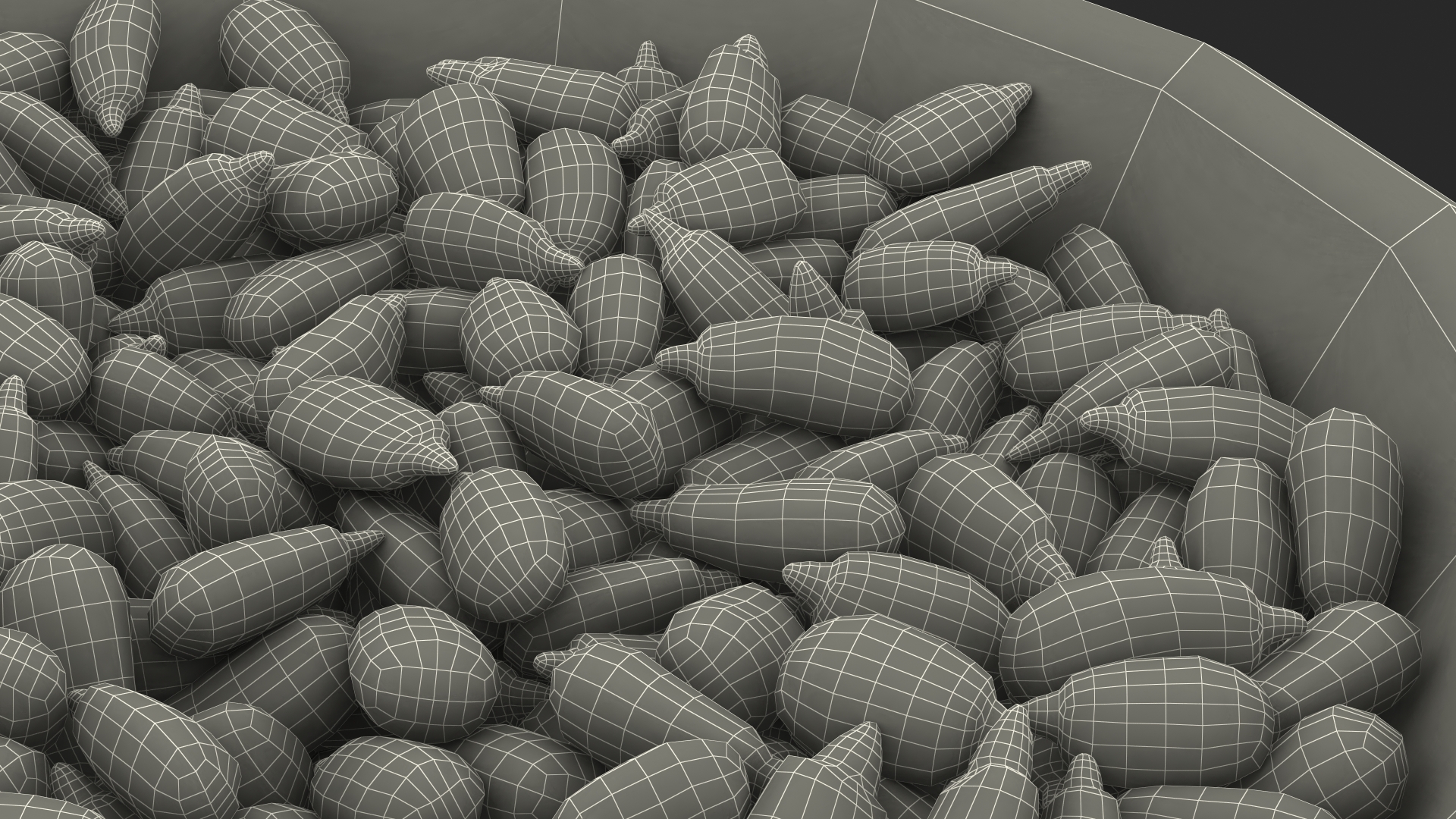 3D model Full Bowl of Peeled Sunflower Seeds