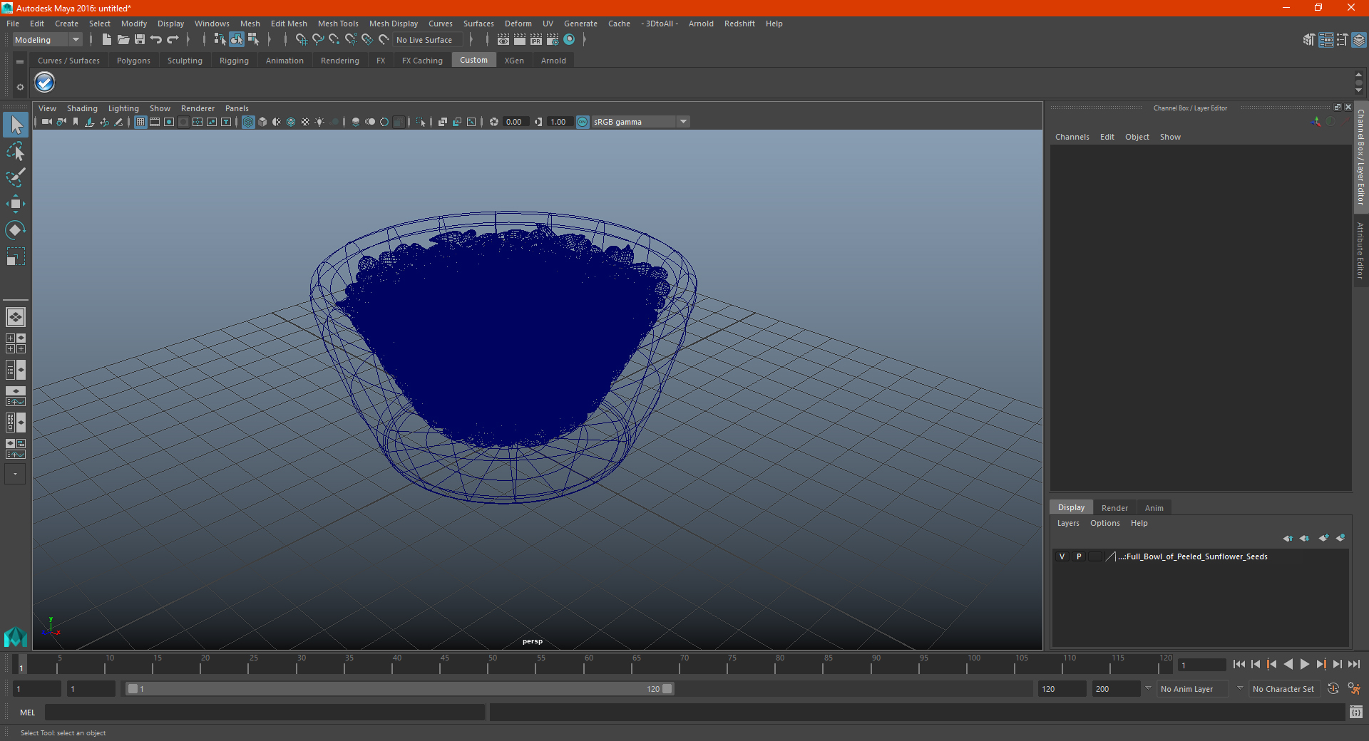 3D model Full Bowl of Peeled Sunflower Seeds