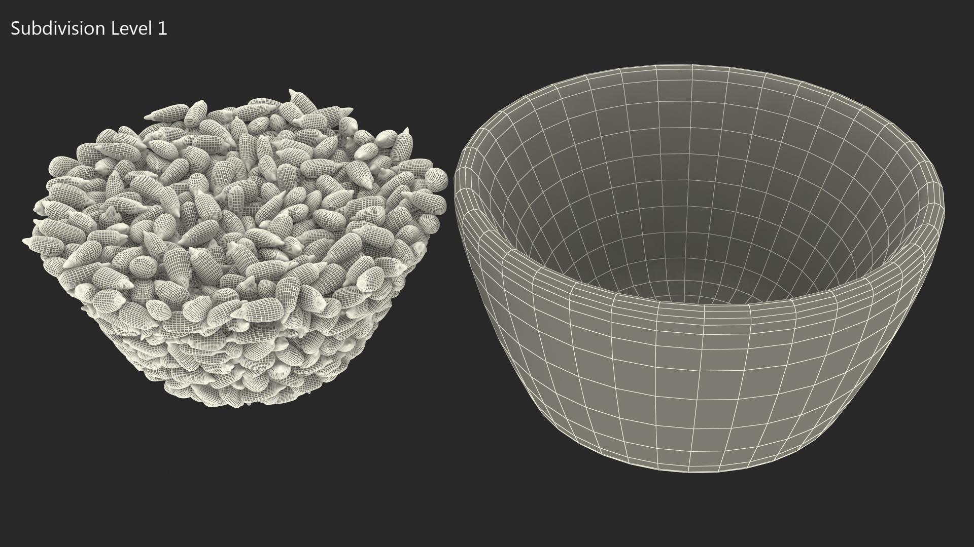 3D model Full Bowl of Peeled Sunflower Seeds