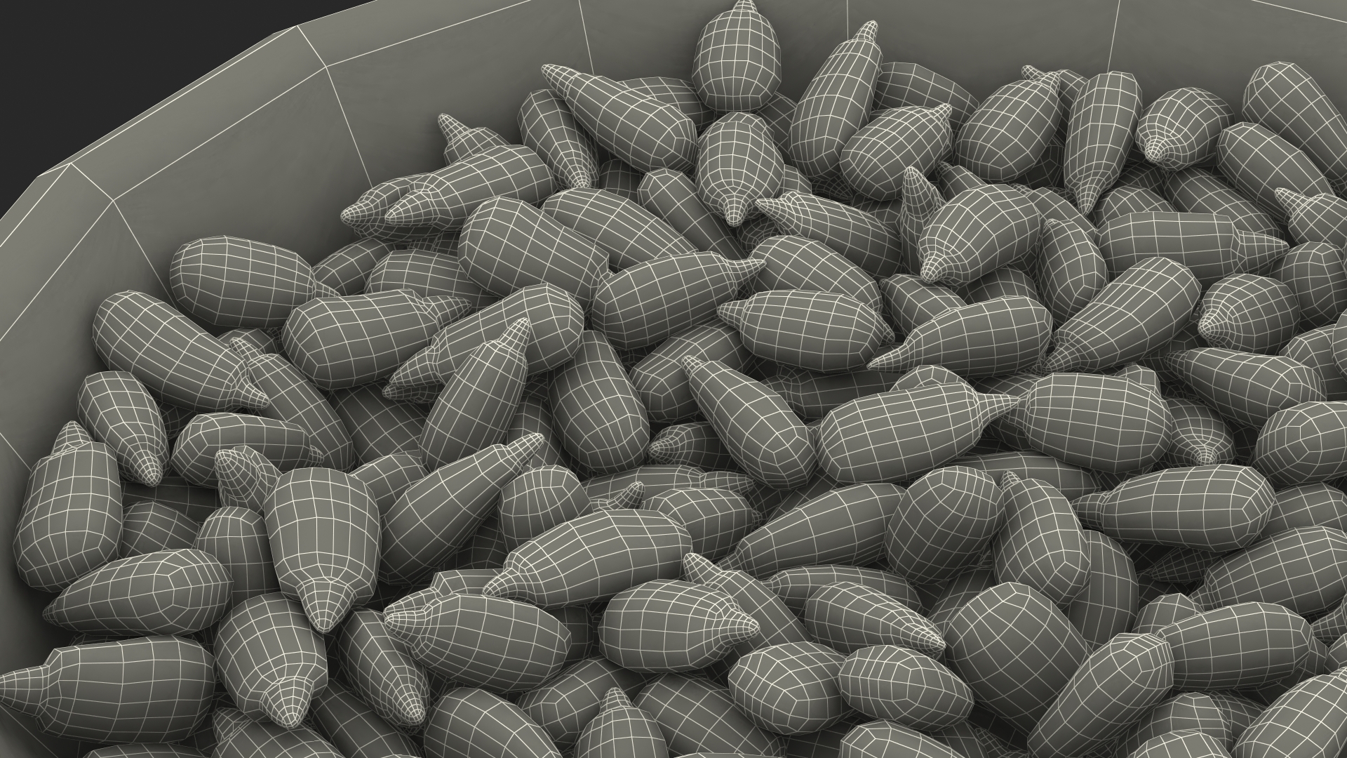 3D model Full Bowl of Peeled Sunflower Seeds