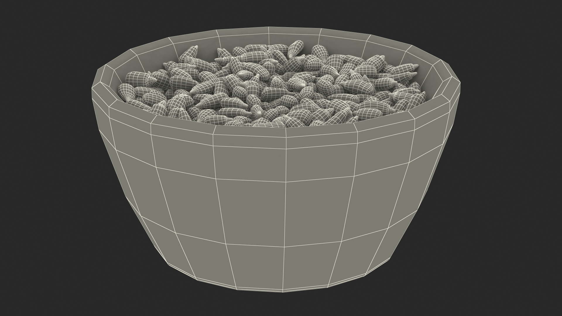 3D model Full Bowl of Peeled Sunflower Seeds