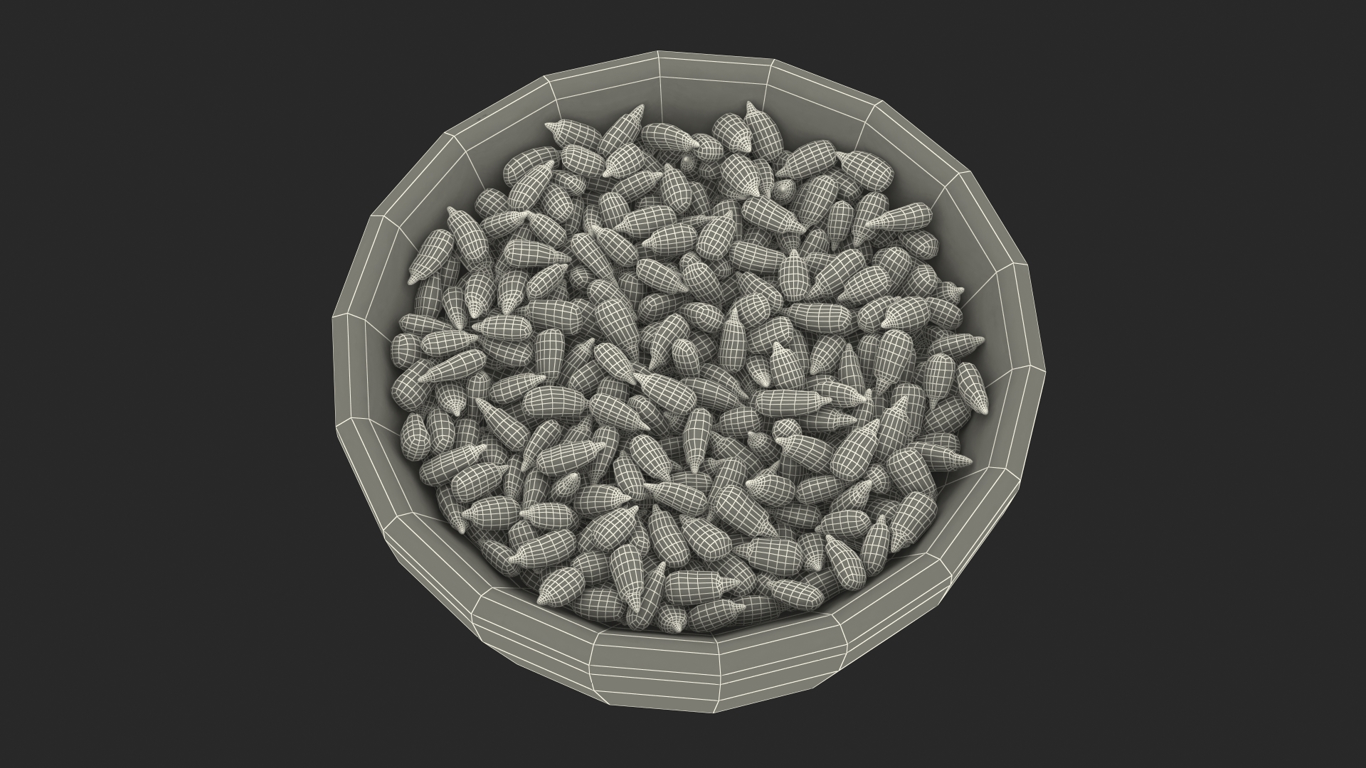 3D model Full Bowl of Peeled Sunflower Seeds