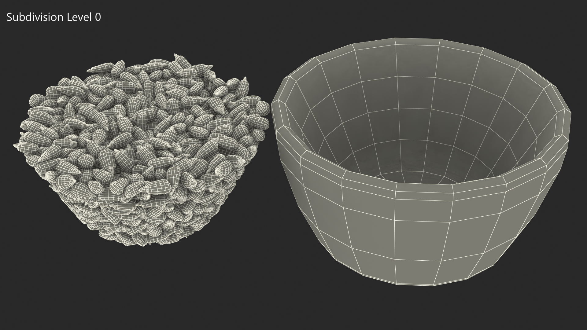 3D model Full Bowl of Peeled Sunflower Seeds